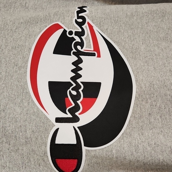 Champion Men's Gray T-Shirt L, Embroidered Logo, Crew Neck - Picture 3 of 9